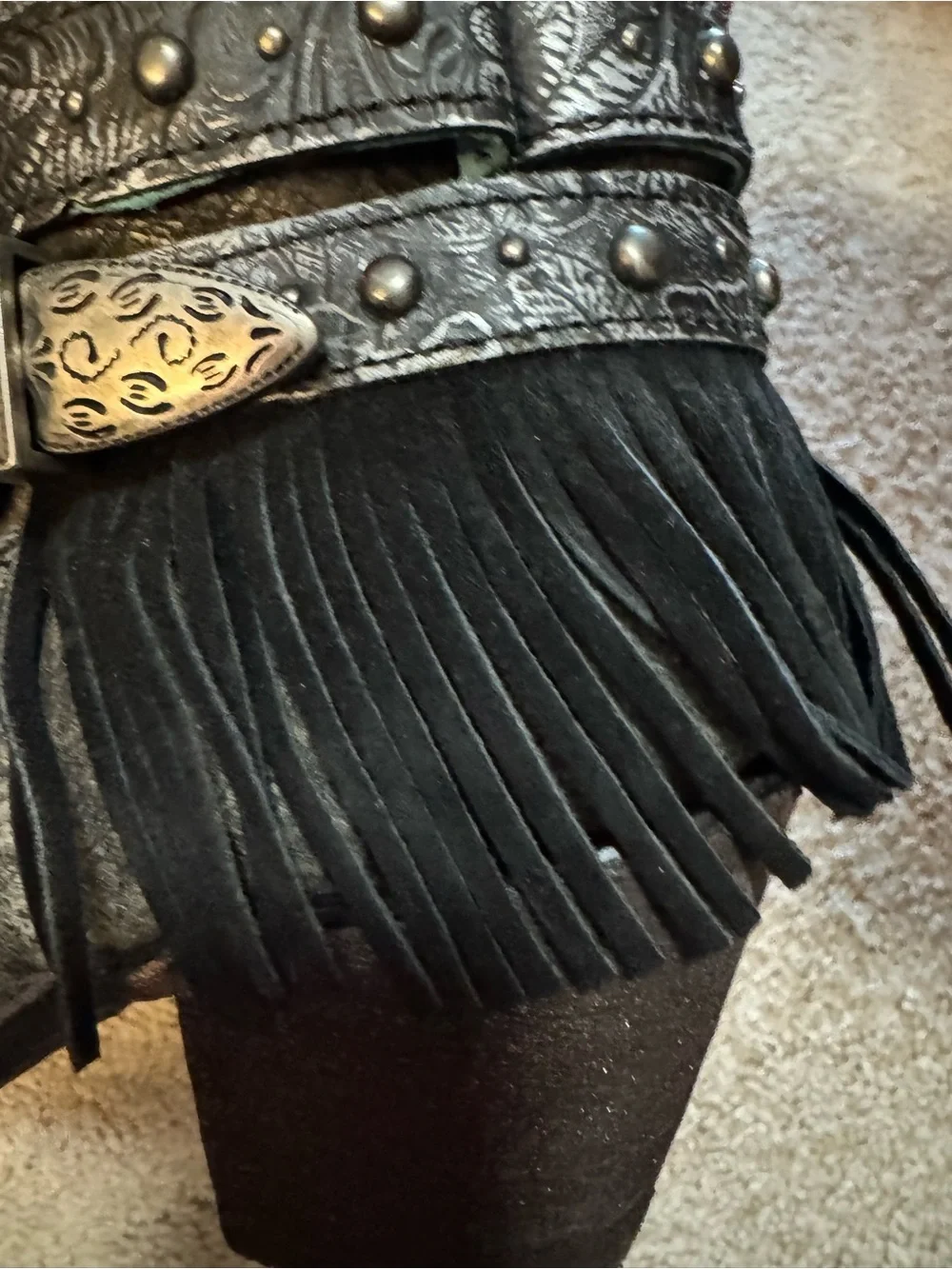 Corral Fringe Western Ankle Boots